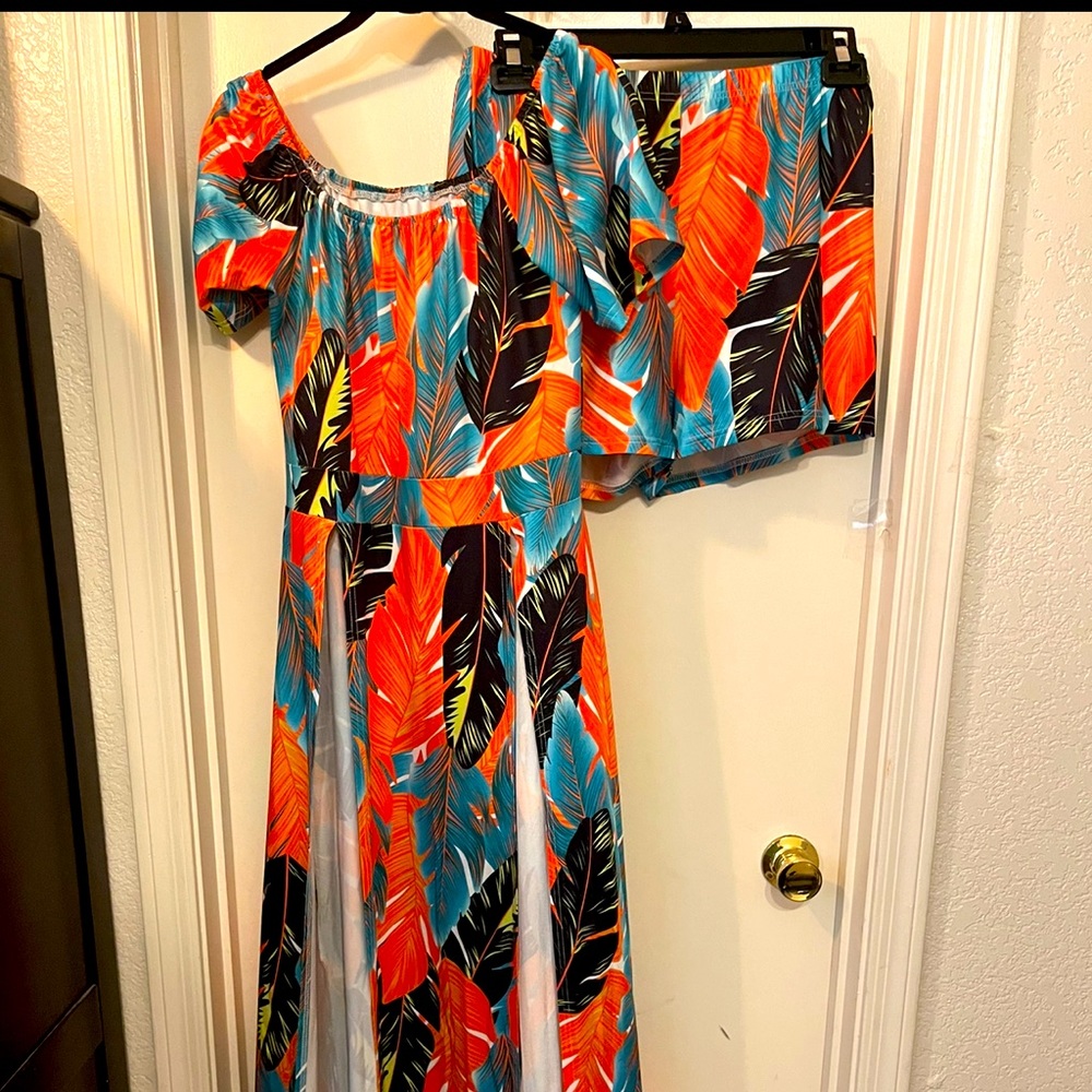 Miami style Long Shirt and shorts